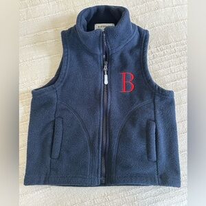 Fleece vest letter “B”